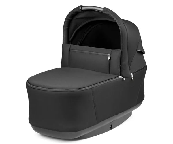 Peg perego city loop pro stroller bassinet bundle in true black with padded hood and zippered storage compartments