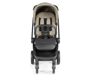 Peg perego city loop pro stroller in vanilla blend with beige and black padded seating and sturdy metal frame