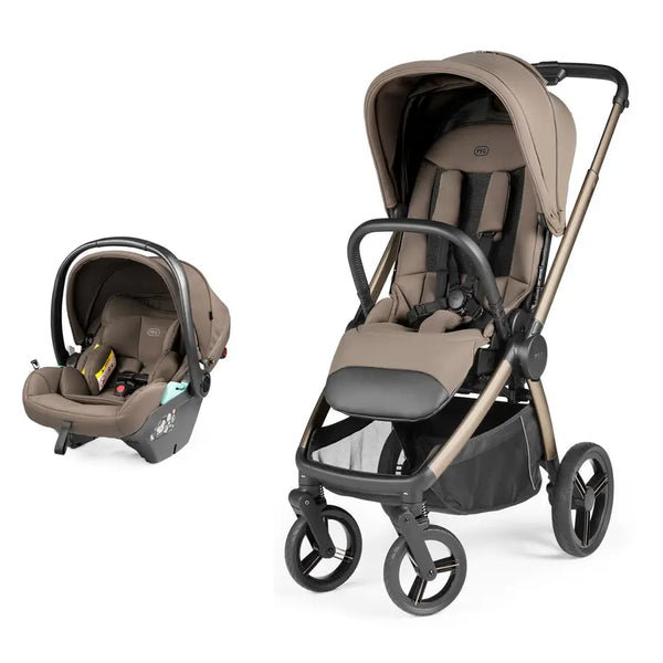 Peg Perego City Loop Pro Stroller Car Seat Bundle - Pine Bark