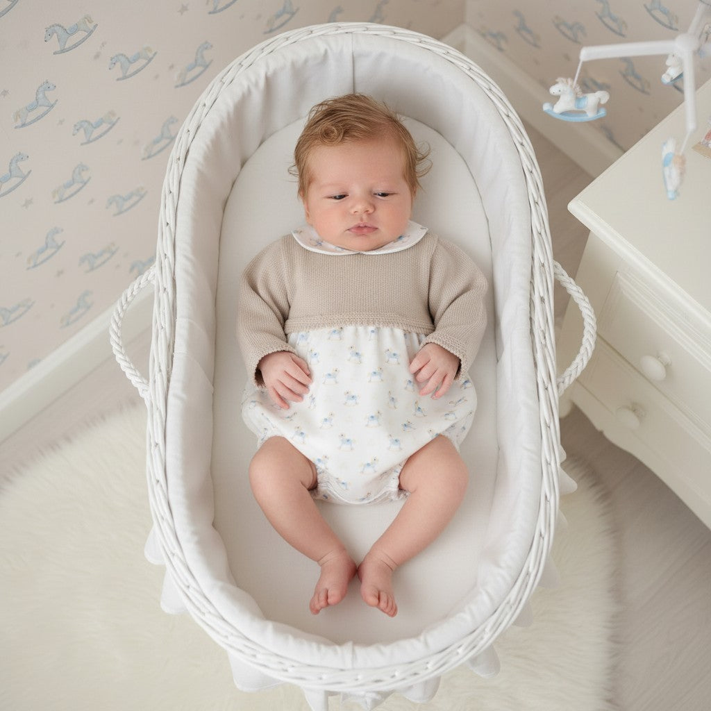 Beige Rocking Horse Romper