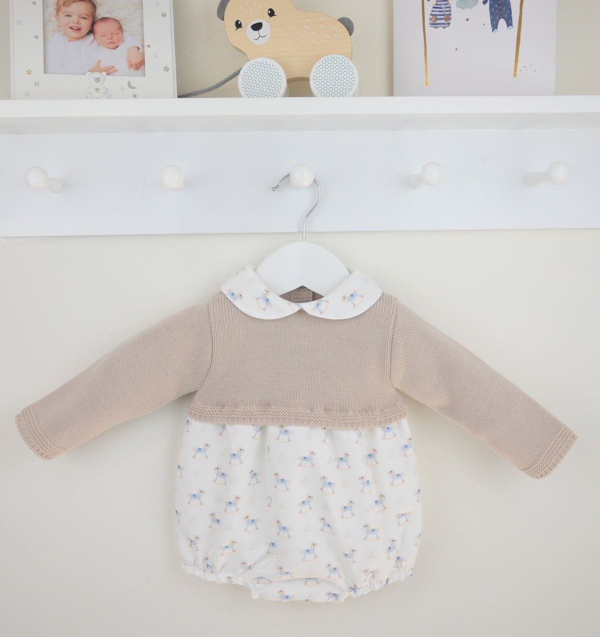 Beige Rocking Horse Romper