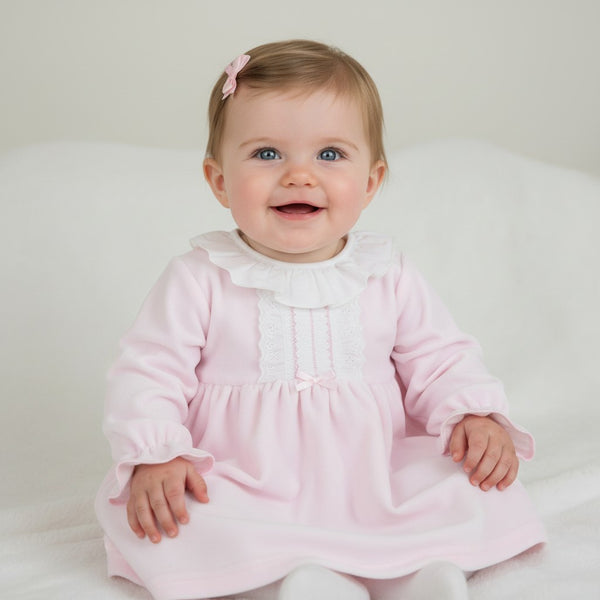 Baby Girls Pink Velour Dress