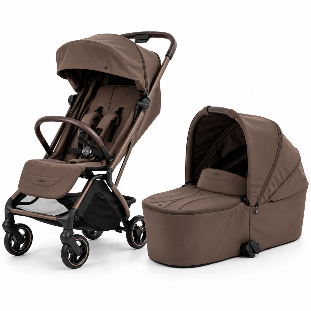 BabyStyle Oyster F-Lite Stroller & Carrycot Bundle - Chocolate