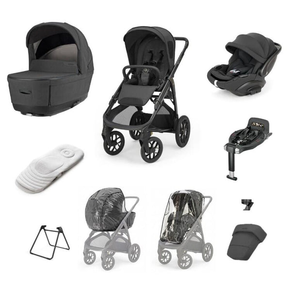 Inglesina Aptica XT 3 in 1 Travel System 2026 - Magnet Grey | Lie-Flat Car Seat & 360° Base