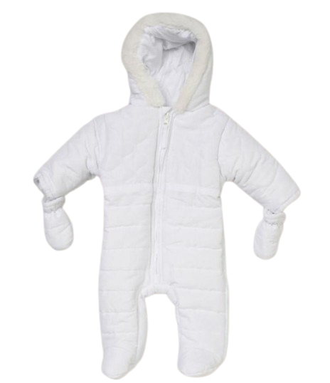 Unisex Baby White Padded Snowsuit General rock a bye baby   