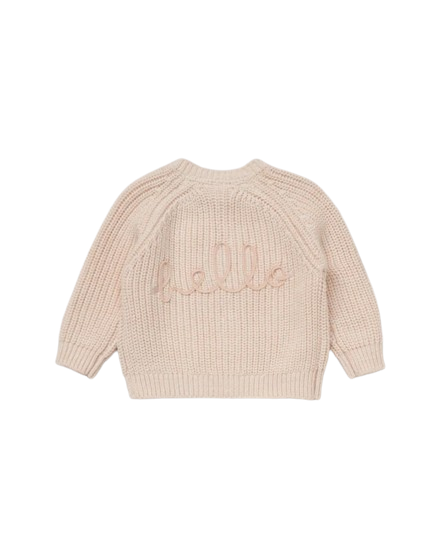 Rockabye Baby Cream "Hello" Cardigan General rock a bye baby   