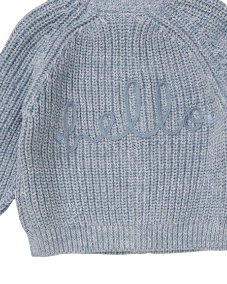 Rockabye Baby Blue "Hello" Cardigan General rock a bye baby   