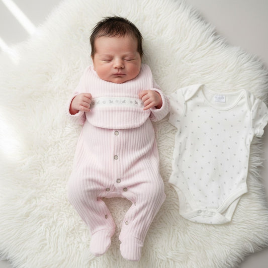 Baby Girls Pink Velour 3 Piece Set