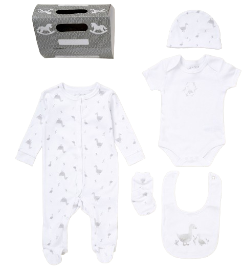 Unisex Baby 5 Piece Layette Set - Ducks