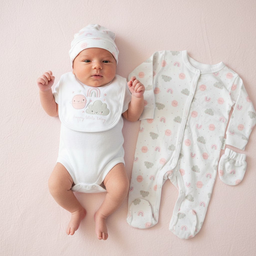 Baby Girls Rock a Bye Boutique Rainbow 5 Piece Baby Layette Gift Set