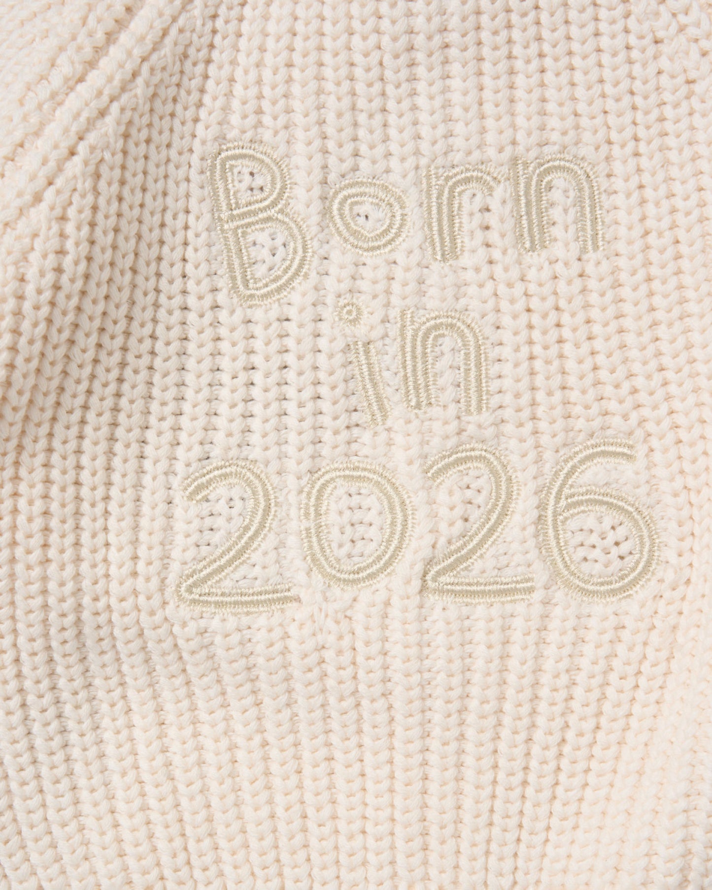 Born in 2026 Baby Cardigan - Ivory