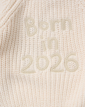 Born in 2026 Baby Cardigan - Ivory