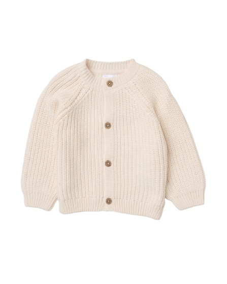 Born in 2026 Baby Cardigan - Ivory