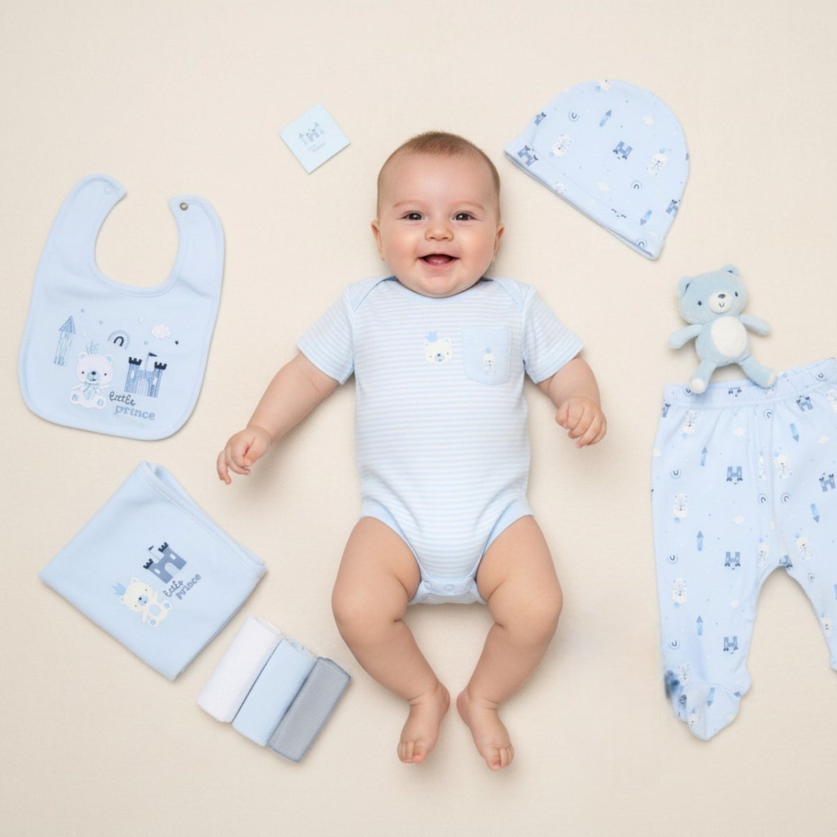 Rock a Bye Boutique Little Prince 10 Piece Baby Boys Layette Set