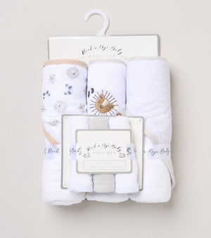 Baby Hooded Towel and Wash Cloth Gift Set - Animals