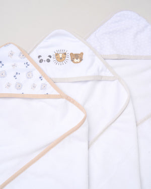 Baby Hooded Towel and Wash Cloth Gift Set - Animals