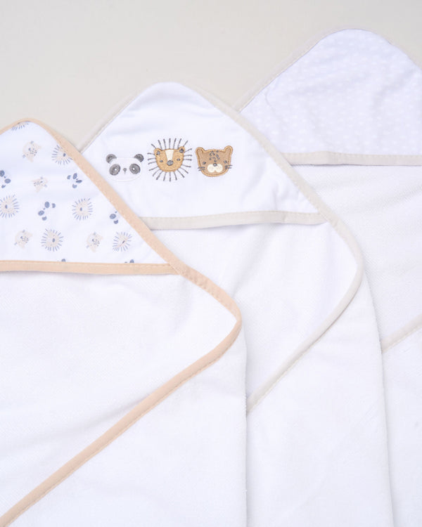 Baby Hooded Towel and Wash Cloth Gift Set - Animals