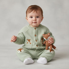 Baby True Knit Fox Cardigan & Trousers Set