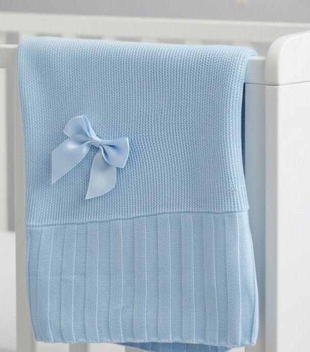 Snuggle Baby Square Blue Bow Shawl – Sky Blue