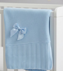 Snuggle Baby Square Blue Bow Shawl – Sky Blue