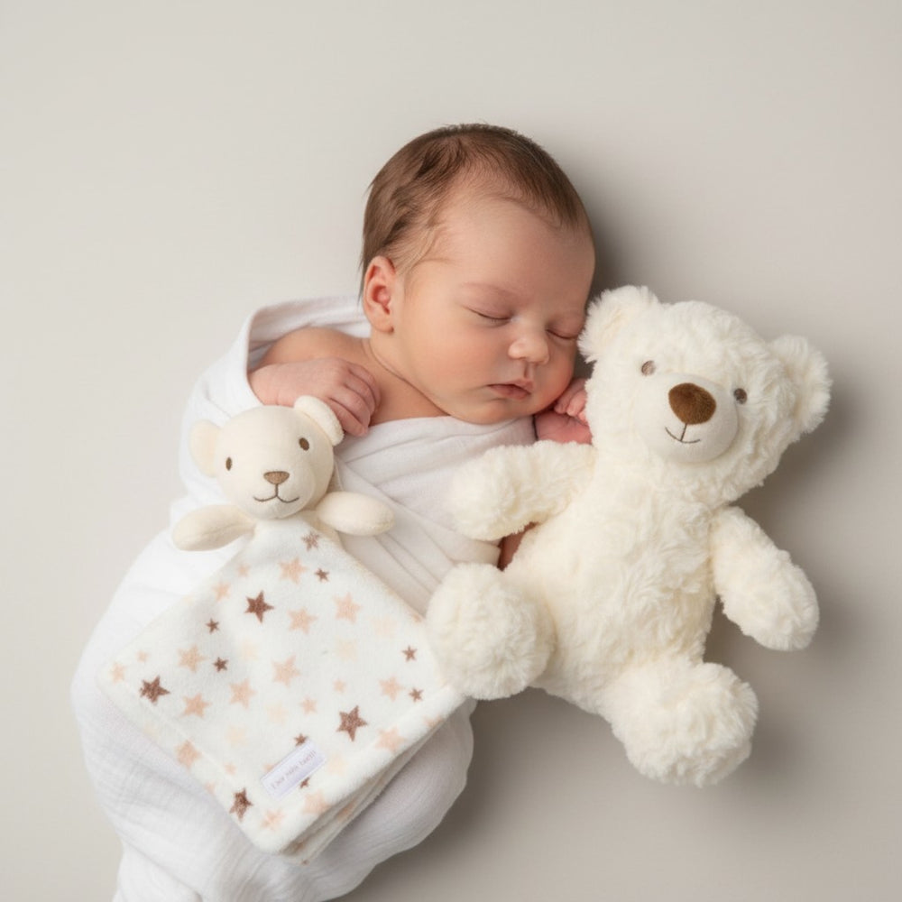 Snuggle Tots Bear Toy & Comforter Gift Set – White