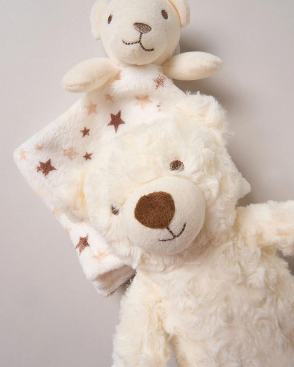 Snuggle Tots Bear Toy & Comforter Gift Set – White