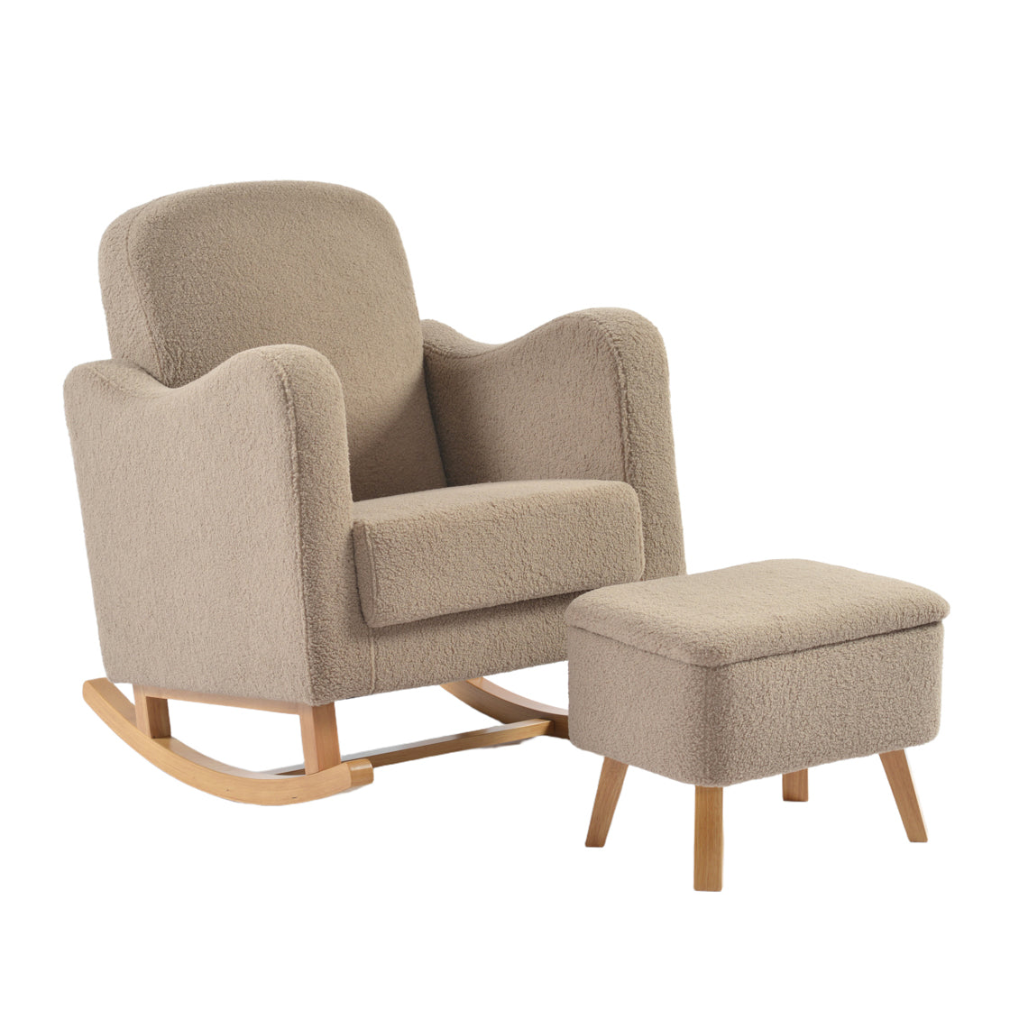 Bebe & Beyond Soother Nursing Chair with Footstool– Biscuit Teddy