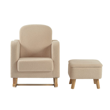 Bebe & Beyond Soother Nursing Chair & Footstool – Oatmeal Teddy