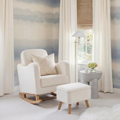 Bebe & Beyond Soother Nursing Chair & Footstool – Off White Bouclé