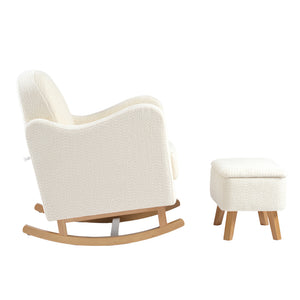 Bebe & Beyond Soother Nursing Chair & Footstool – Off White Bouclé