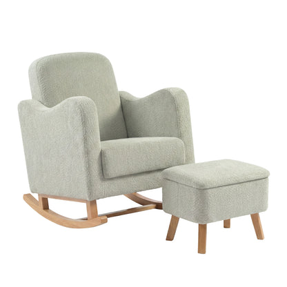Bebe & Beyond Soother Nursing Chair & Footstool – Sage Bouclé
