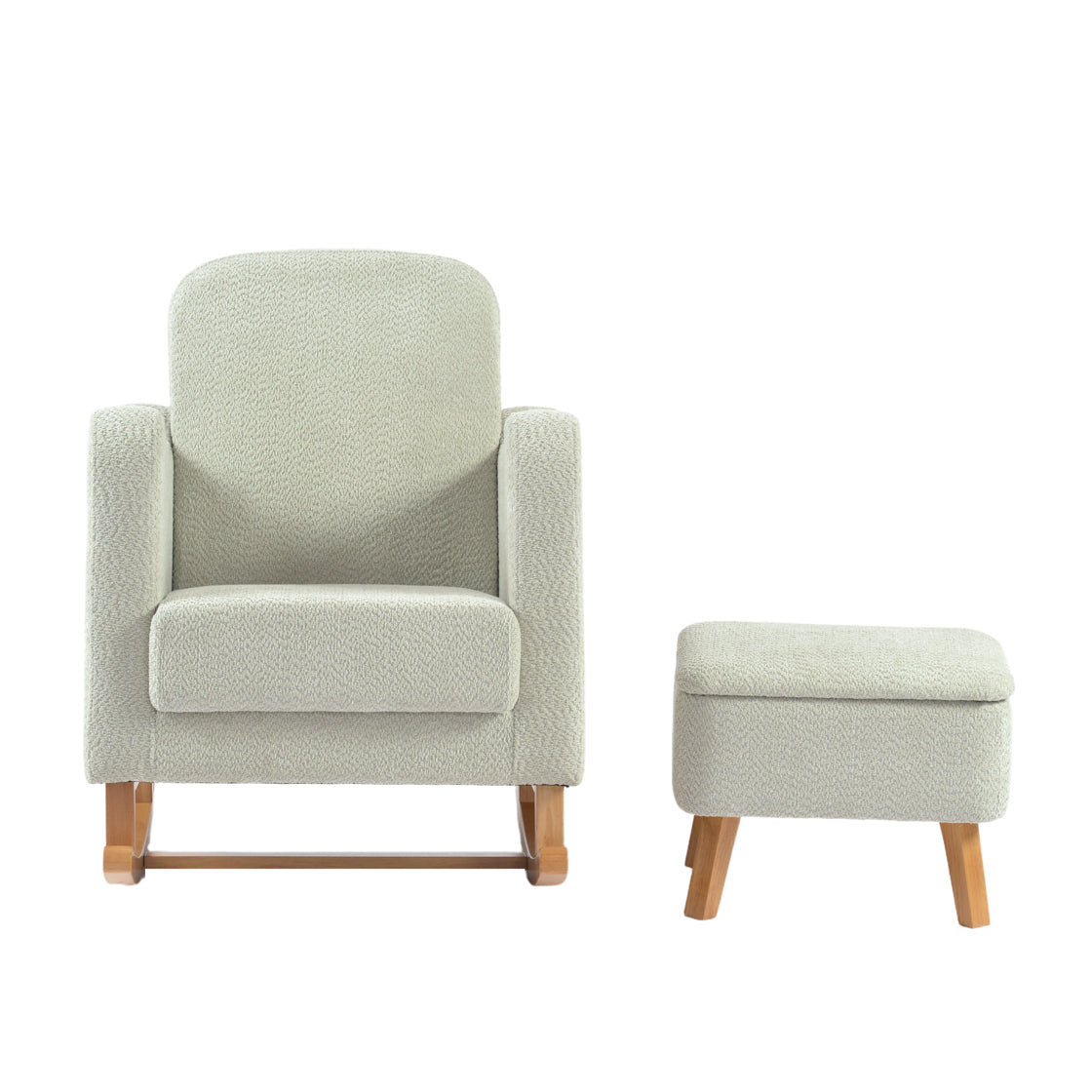 Bebe & Beyond Soother Nursing Chair & Footstool – Sage Bouclé