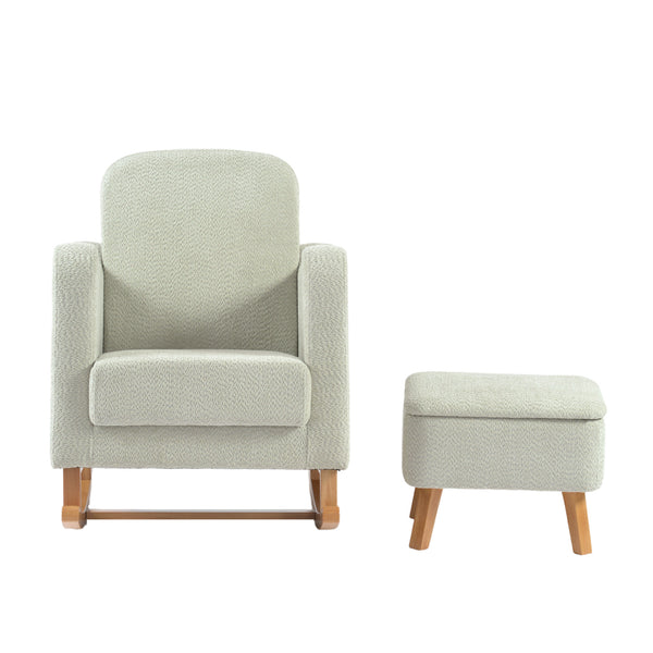 Bebe & Beyond Soother Nursing Chair & Footstool – Sage Bouclé