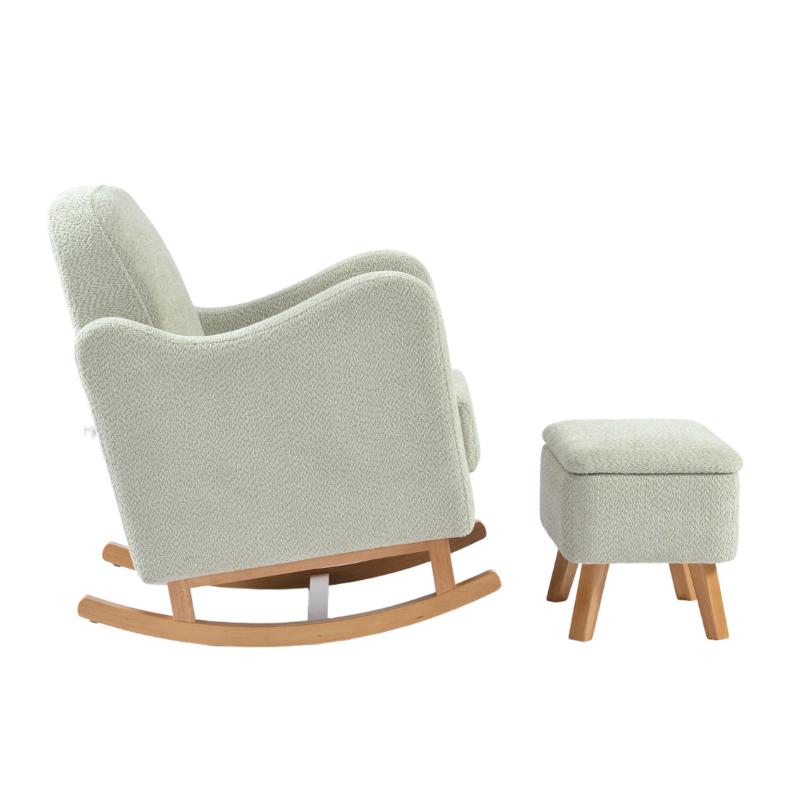 Bebe & Beyond Soother Nursing Chair & Footstool – Sage Bouclé