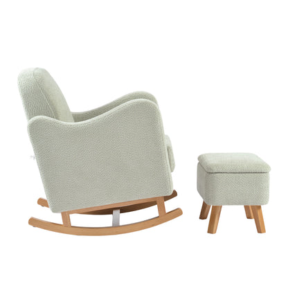Bebe & Beyond Soother Nursing Chair & Footstool – Sage Bouclé