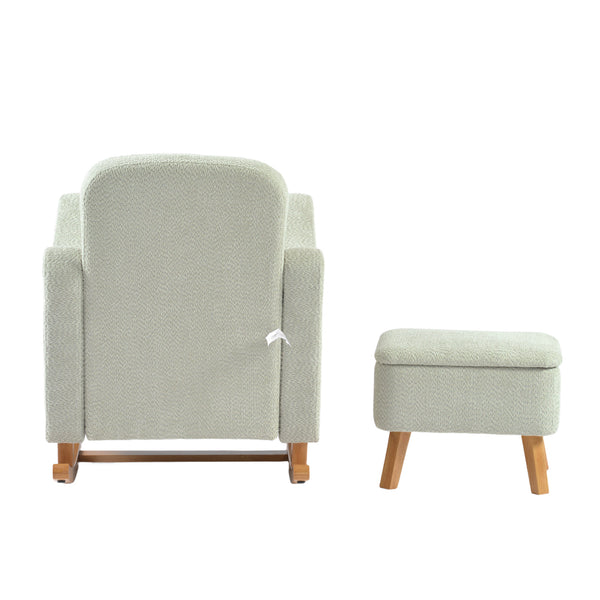 Bebe & Beyond Soother Nursing Chair & Footstool – Sage Bouclé