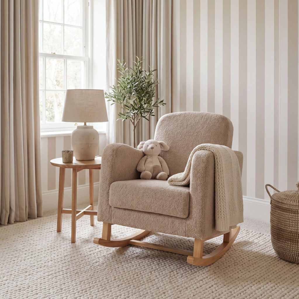 Bebe & Beyond Soother Nursing Chair with Footstool– Biscuit Teddy
