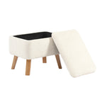 boucle storage footstool