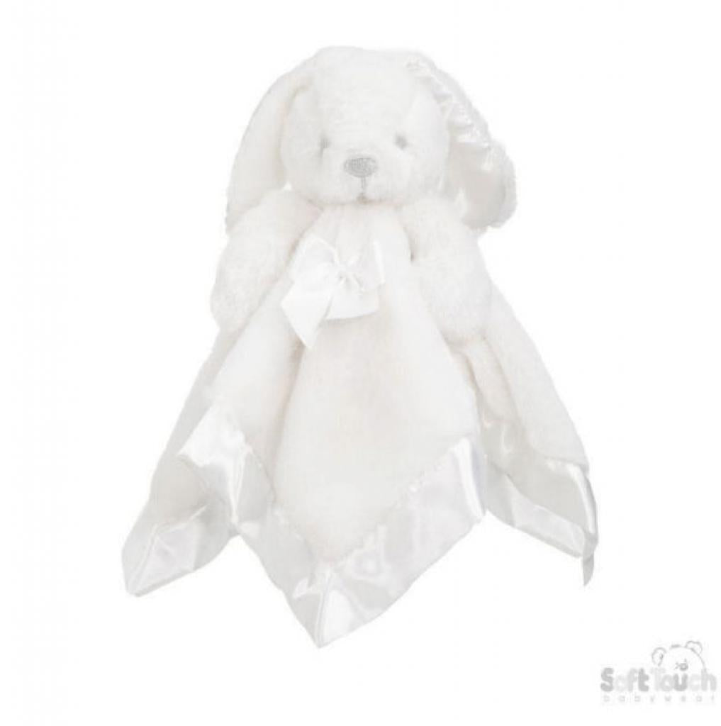 Baby White Bunny Comforter with Satin Back