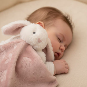 Soft Touch Embossed Bunny Comforter – Dusky Pink