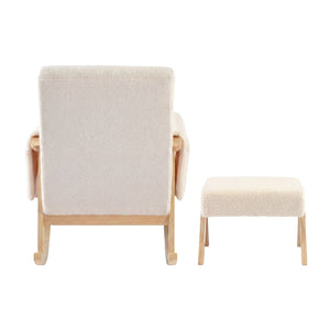 Bebe & Beyond Storyteller Nursing Chair & Footstool – Off White Teddy