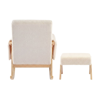 Bebe & Beyond Storyteller Nursing Chair & Footstool – Off White Teddy