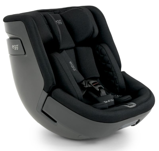 Black Egg toddler 360 convertible car seat Panther with sleek modern design and padded fabric interior