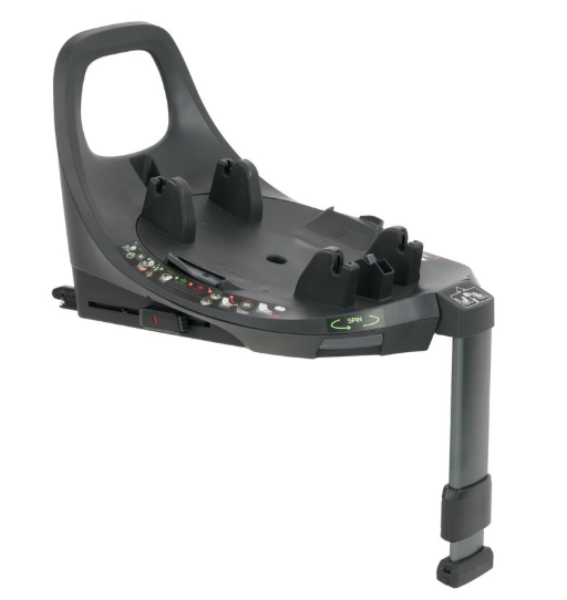 Black plastic oysterc 360 rotating isofix car seat base with adjustable mounting points and handle for easy installation
