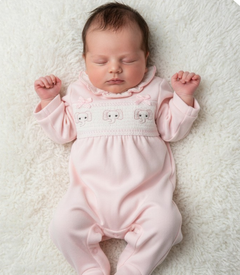 Premature Baby Girls Elephant smocked Romper