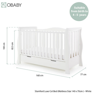 Stamford Luxe Sleigh 2 Piece Room Set - White