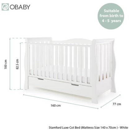 Stamford Luxe Sleigh 2 Piece Room Set - White