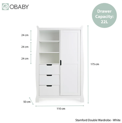 Stamford Luxe Sleigh 3 Piece Room Set - White