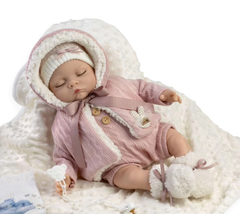 De Cuna Pink Isla Sleeping Silicone Vinyl Baby Doll – 45cm