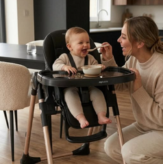 My Babiie MBHC9 Luxe Highchair in Black & Rose Gold